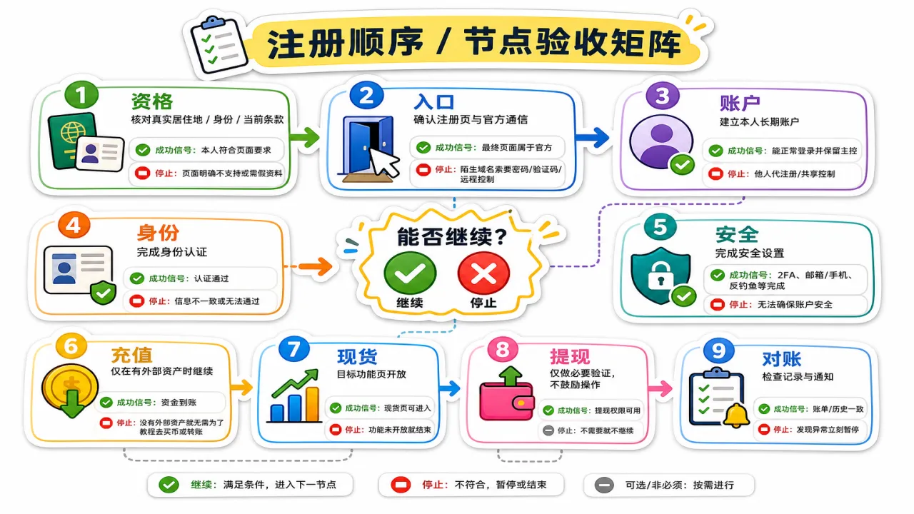 币安注册教程应该按什么顺序完成的流程与风险要点示意