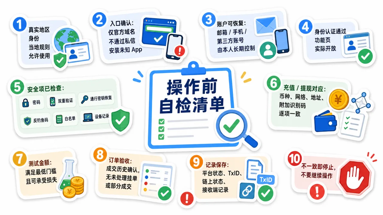 操作前自检清单的流程与风险要点示意