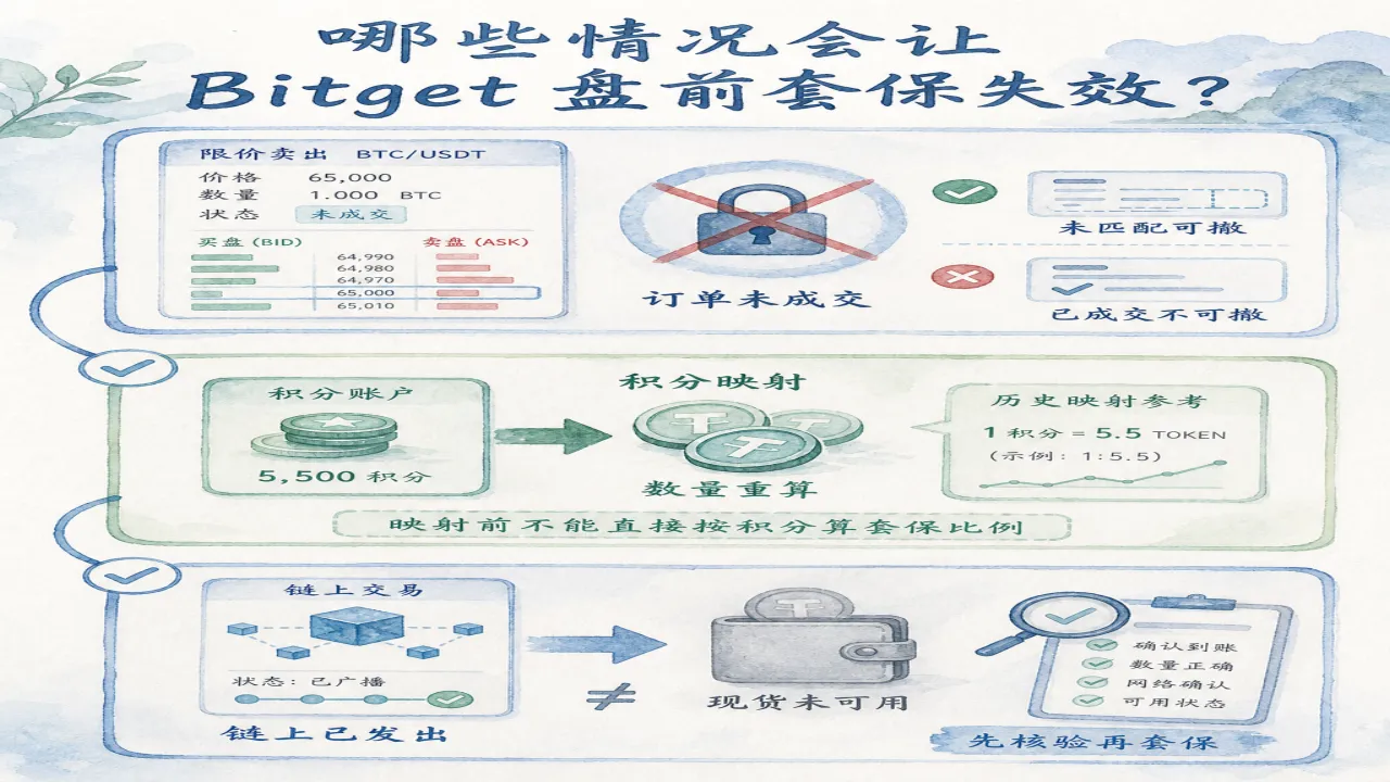 哪些情况会让 Bitget 盘前套保失效的流程与风险要点示意