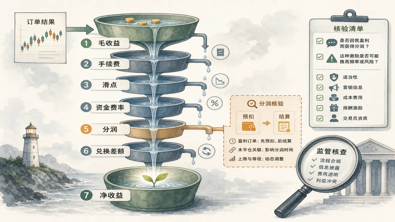 费用和分润怎样计入真实净收益的流程与风险要点示意