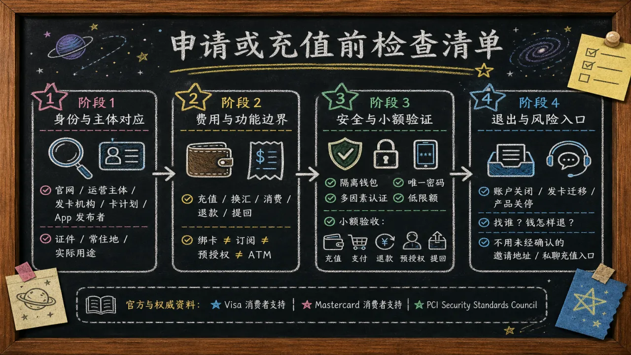 申请或充值前检查清单的流程与风险要点示意