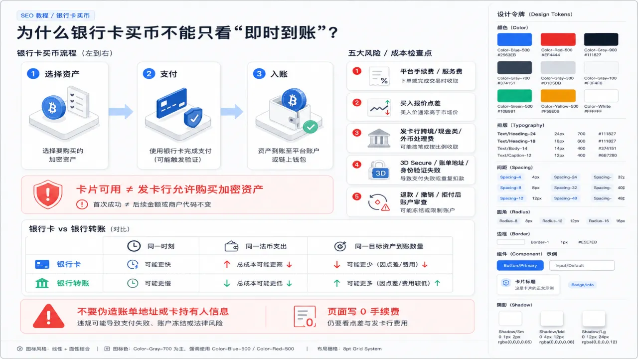 银行卡买币为什么不能只看“即时到账”的流程与风险要点示意