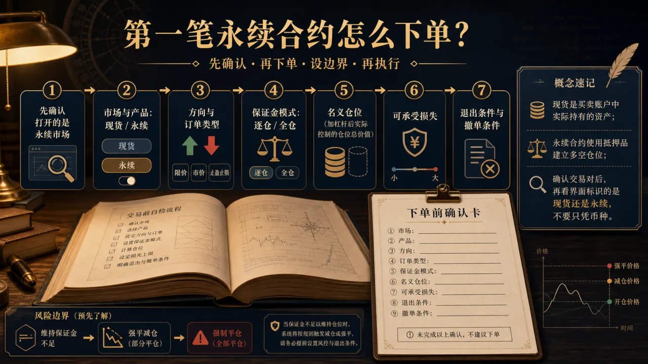 第一笔永续合约怎么下单的流程与风险要点示意