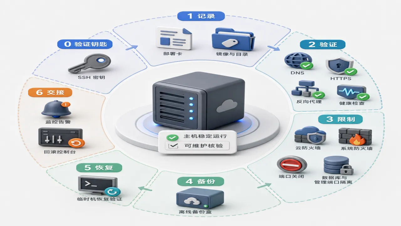 VPS 自托管上线检查清单的流程与风险要点示意